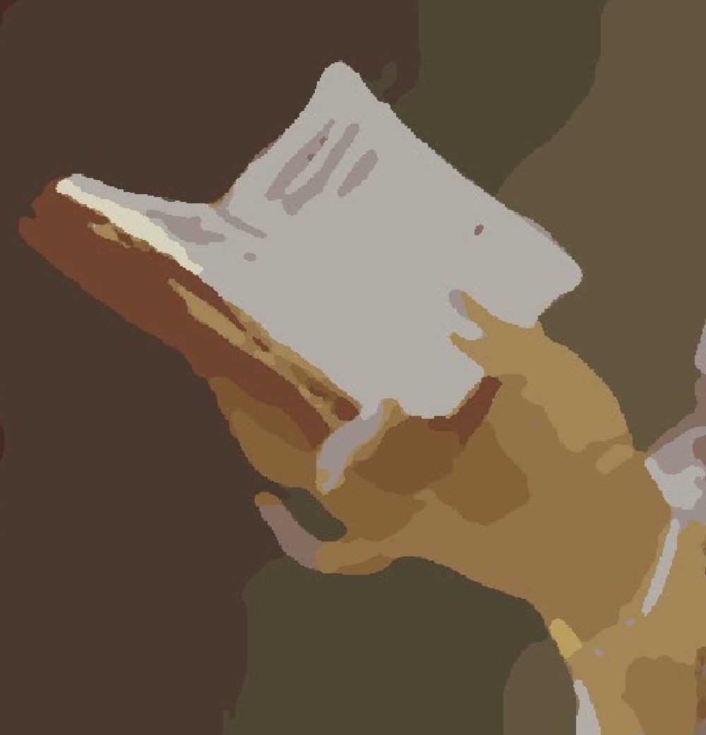 La mano con el libro de «Joven leyendo» de cerca: manchas, formas y original